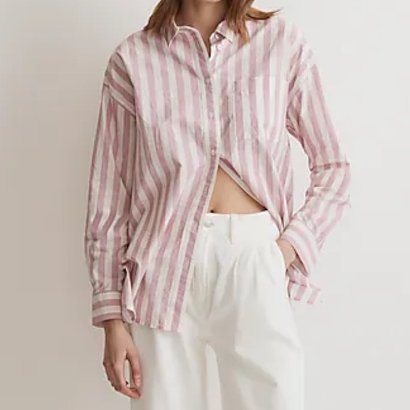 Madewell Tops - Madewell | Signature Poplin Oversized Shirt Shaded Pink Size Medium